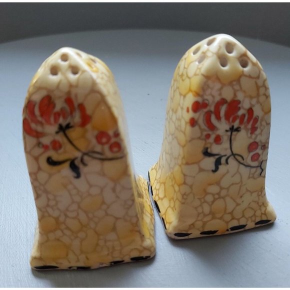 Royal Winton Yellow Pebbles 1430 Salt & Pepper Shakers Set 1930s - Picture 8 of 8